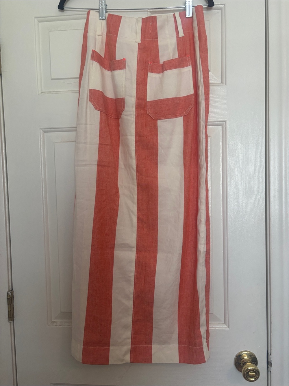Anthropologie Coral and Cream Striped Maxi Skirt - Picture 4 of 7
